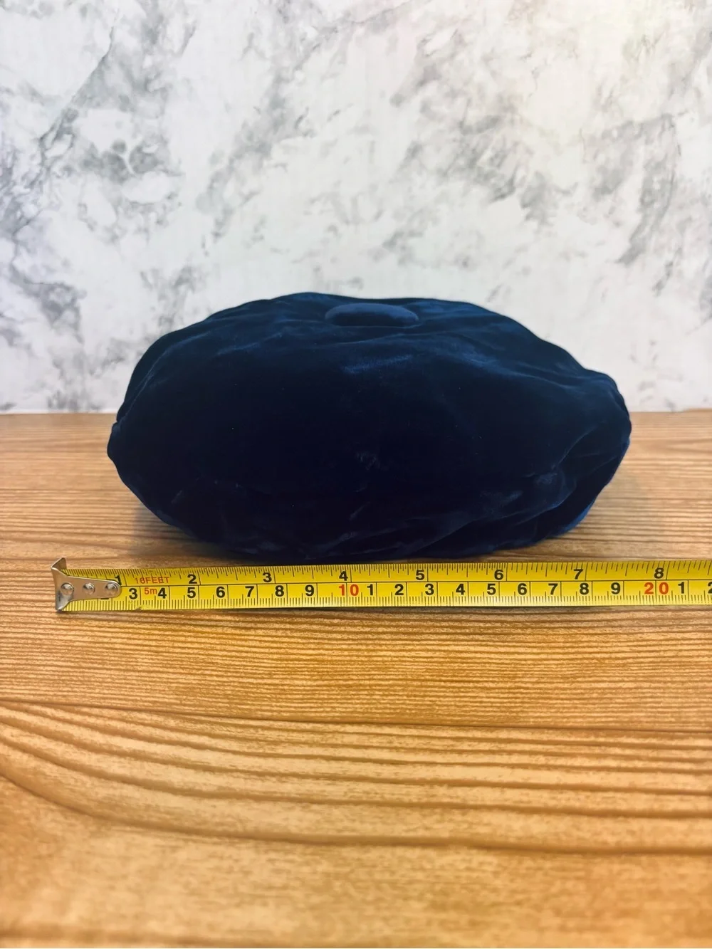 Vintage Navy Blue Velvet Beret Hat Union Made in the USA